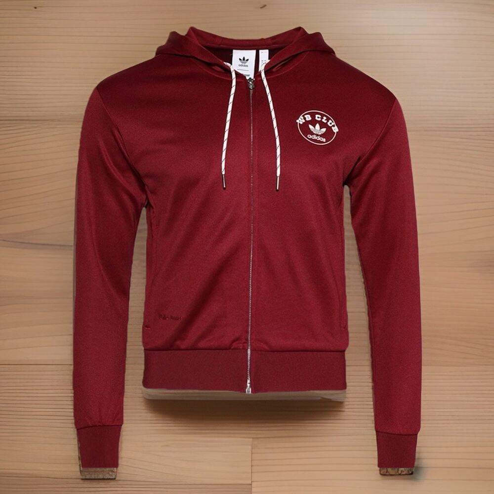 adidas x Wales Bonner Track Jacket Hoodie Burgundy Mens Size Large New Fast Ship